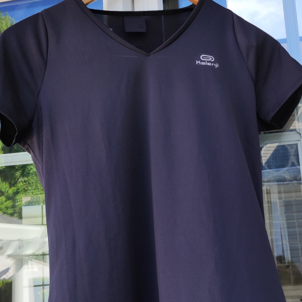 "Kalenji" black set (t-shirt + leggins under knee)